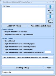 Excel Import Multiple PDF Files Software screenshot